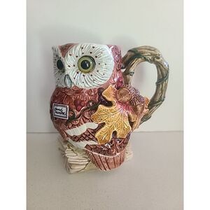 Vintage 1994 Fitz And Floyd Autumn Woods Figural Mugs HTF 5" Owl Fall Acorn